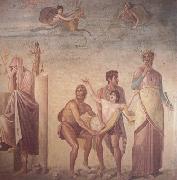 Alma-Tadema, Sir Lawrence, The Sacrifice of Iphigenia,Roman,1st century AD Wall painting from pompeii(House of the Tragic Poet) (mk23)